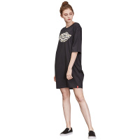 DICKIES夏季新款女士短袖连衣裙迷彩图案印花