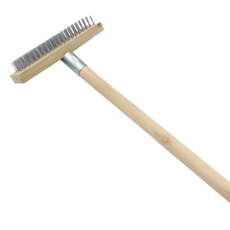 海斯迪克 HKW-92 钢丝刷甲板刷 清洁除污刷刷头地板刷 除锈刷长柄钢丝金属表面清洁刷 20cm整套[带把]