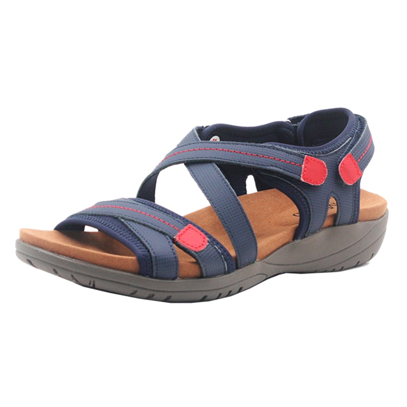 Mileno/米莲诺2019夏季新款牛皮厚底女凉鞋休闲舒适妈妈鞋F192101