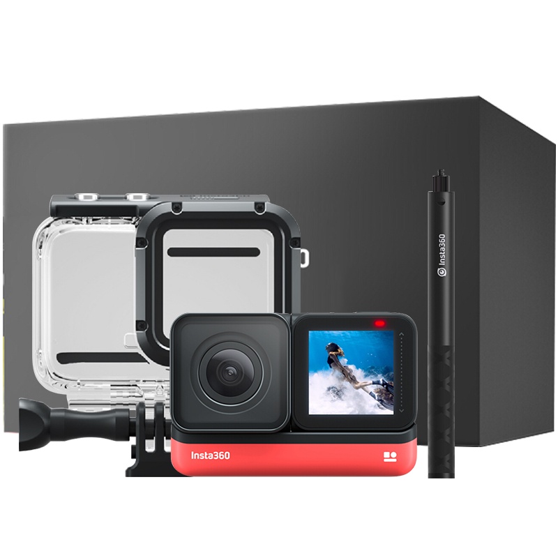 Insta360 ONE R 4K版 夏日水世界礼盒(4K主机+4K潜水壳+120cm自拍杆)运动相机全景相机运动摄像机
