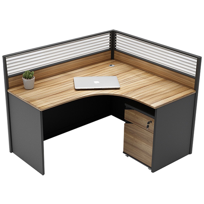 皇室美居 屏风隔断 现代组合屏风办公电脑桌椅 三人位带边柜