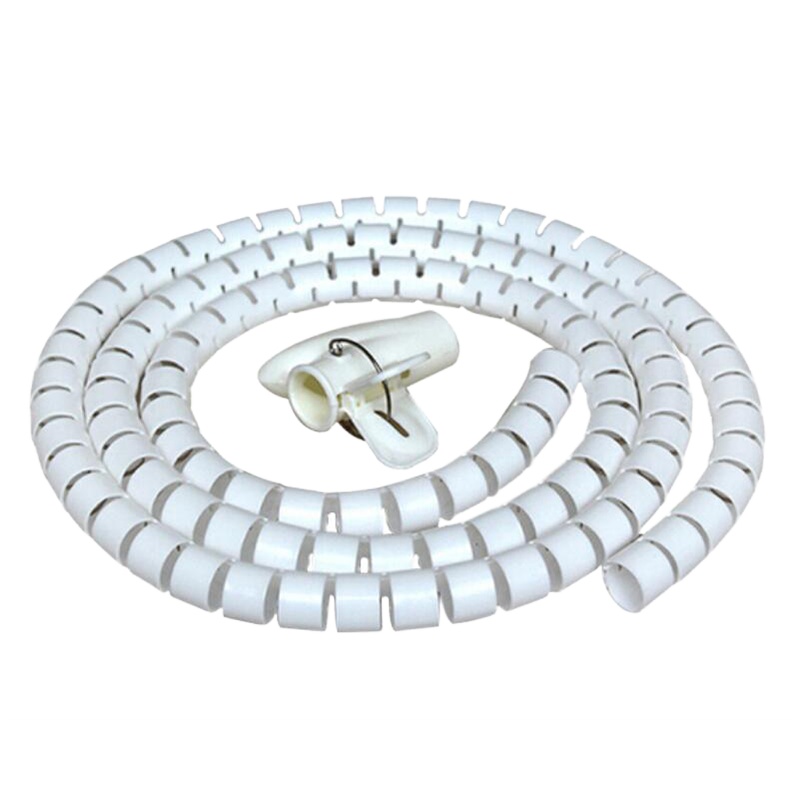 海斯迪克 gnjz-1378PE理线器包线管 配理线夹 电线整理缠线管护套 集线束线管电线管10米 白色 直径20mm