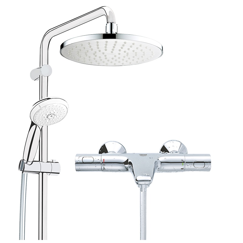 德国-高仪(GROHE)进口花洒淋浴套装 智能恒温冷触龙头 200MM顶喷4式手持空气注