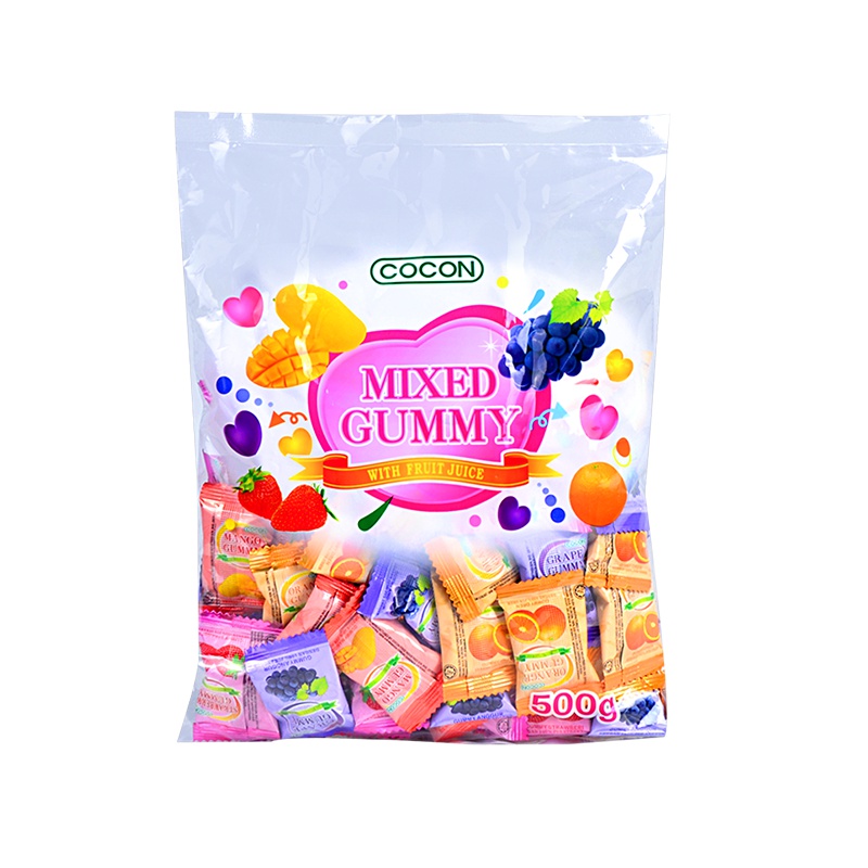 可康(Cocon)多口味水果糖500g 马来西亚进口休闲食品儿童软糖喜糖