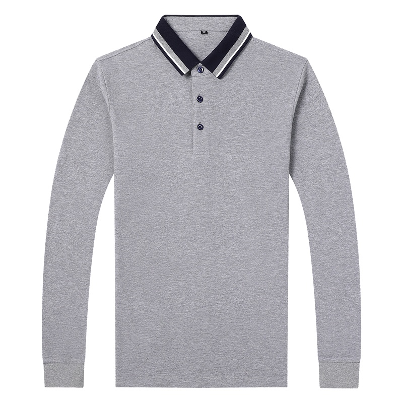 卡帝乐鳄鱼(CARTELO)纯棉POLO衫新款男士长袖T恤翻领商务休闲体恤上衣