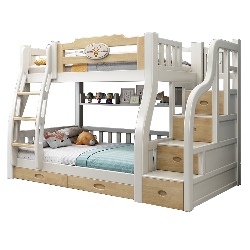 爱家生活全实木儿童床子母床高低床双层床铺两层大人家用北欧简约
