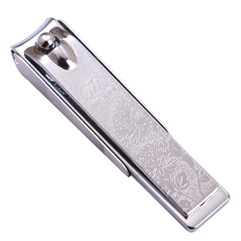 韩国777(THREE SEVEN)原装进口指甲刀防飞溅设计带花纹中号平口指甲剪家用成人单个装指甲钳