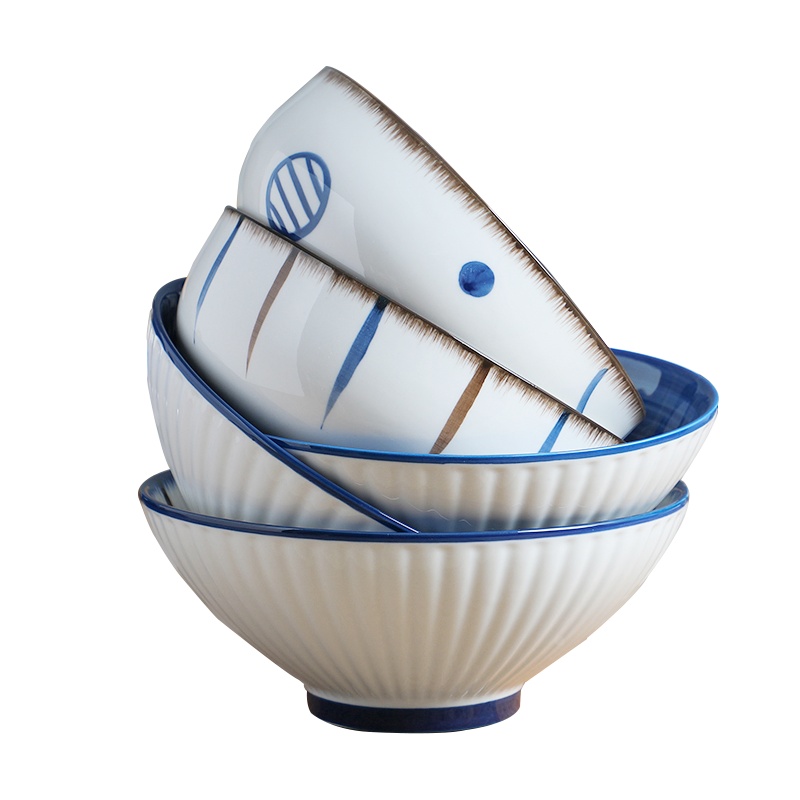 麦可可 日式家用景德镇陶瓷餐具个性创意碗8英寸斗笠碗面碗饭碗沙拉碗嗦粉大碗泡面水果碗(单个装)