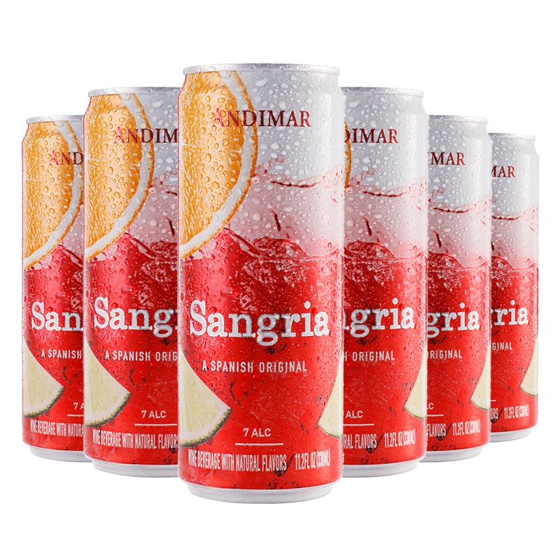 西班牙原瓶进口红酒 爱之湾(ANDIMAR)桑格利亚果味甜红葡萄酒鸡尾酒330ml*6罐箱装