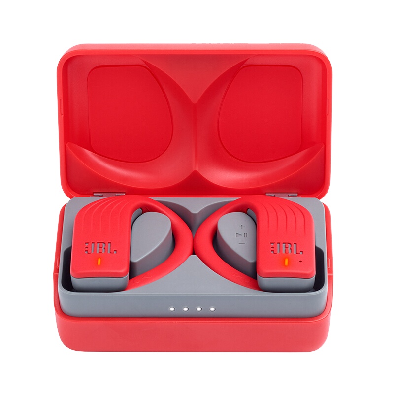 JBL Endurance Peak 挂耳式防脱落真无线运动蓝牙耳机 跑步防水防汗音乐手机耳机 苹果安卓通用耳麦 红色