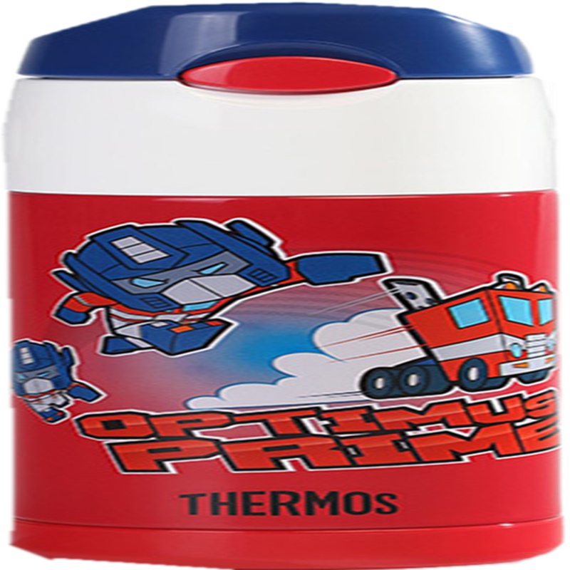 膳魔師(THERMOS)儿童高真空吸管杯不锈钢保温杯变形金刚擎天水杯学饮杯FFI-400 TF001 红色360ml