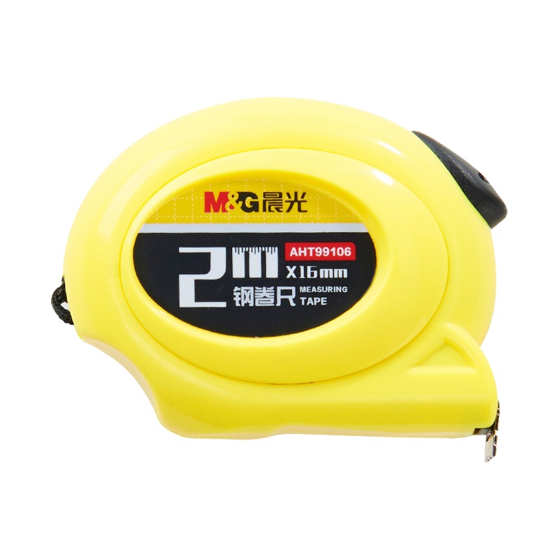 晨光(M&G)AHT99106自停顿钢卷尺2m 测量尺 卷尺 尺子 拉尺 钢尺 木工卷尺 鲁班尺 测量工具 黄色