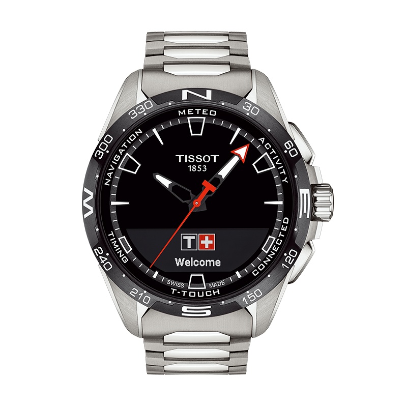 天梭(TISSOT)瑞士手表 腾智无界系列黄晓明太阳能智能男士石英表T121.420.44.051.00