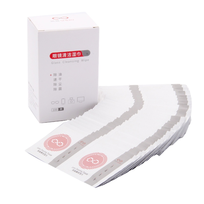 眼镜布擦镜纸 小号湿巾 100片/盒 3*6CM