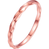 周大生 18K彩金水波纹戒指女正品新款定价黄金女戒 Au750玫瑰指环结婚求婚送女友