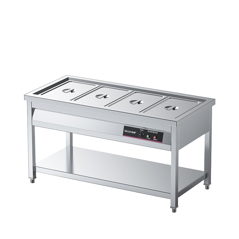 乐创(lecon)商用保温售饭台 4格不锈钢快餐保温台食堂售饭台 LC-J-SCT04