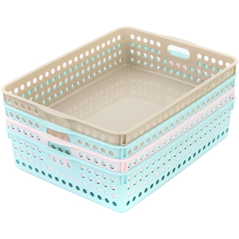 茶花 2895 圆点收纳筐厨房储物篮-XL 4个装