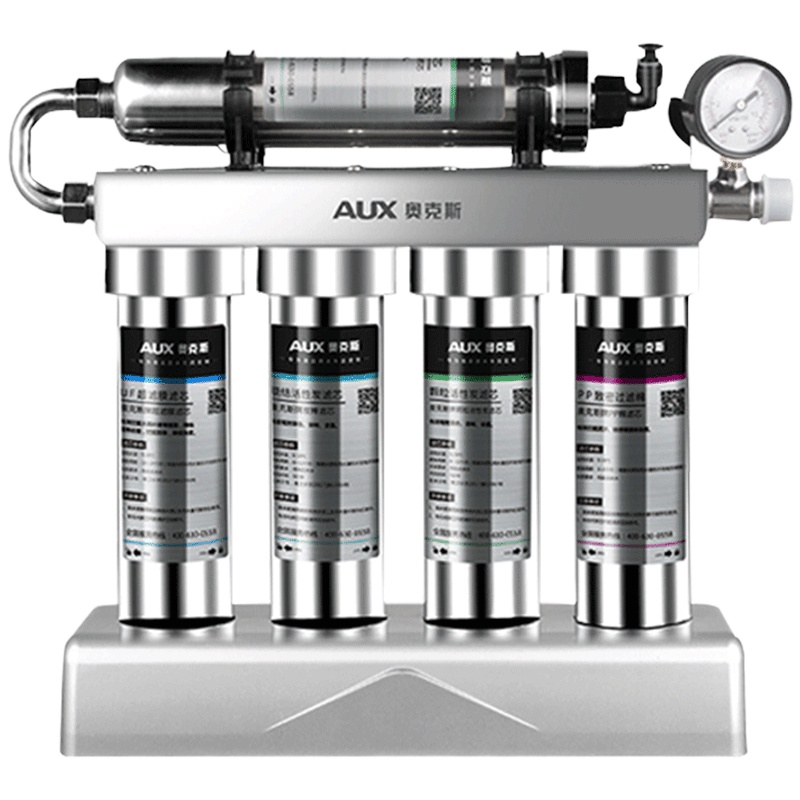 奥克斯(AUX)厨下式超滤净水器 安全防爆 大容量 出水直饮 不用电无废水 五级过滤系统 AU12