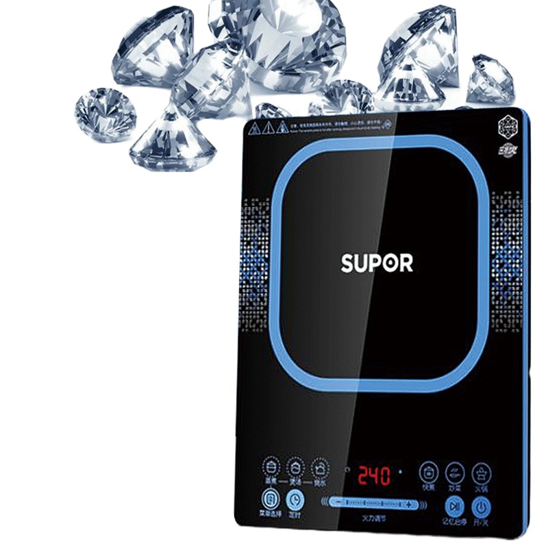 苏泊尔 SUPOR 电磁炉轻薄机身大屏触摸电磁灶SDHCB8E34-210(赠汤锅+炒锅)密集火