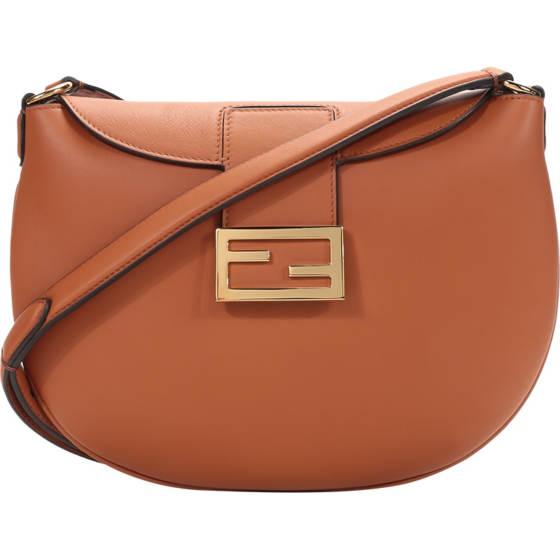 FENDI 女士 牛皮手提单肩包腋下包牛角新月包小号 8BR790 AF2P