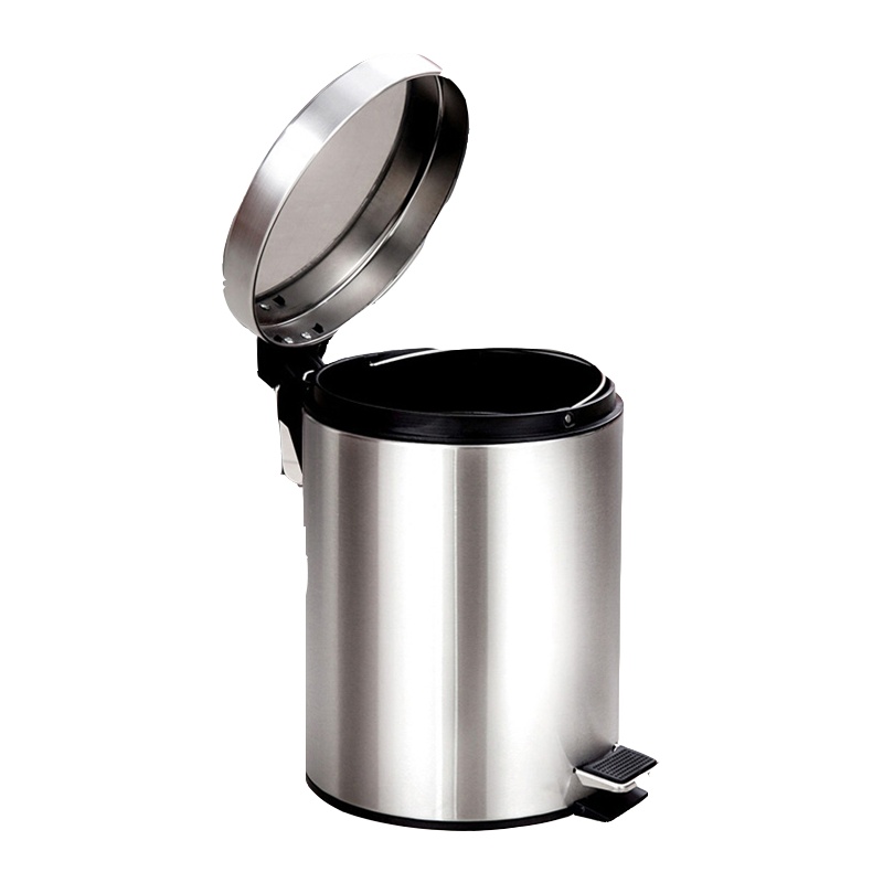 欧润哲(ORZ)不锈钢垃 圾 桶(8L 不锈钢 脚踏带盖 翻盖圆形 垃圾桶)