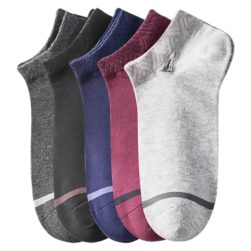 七匹狼[5双装]男士秋季休闲百搭棉质短袜运动吸汗透气耐磨袜子男