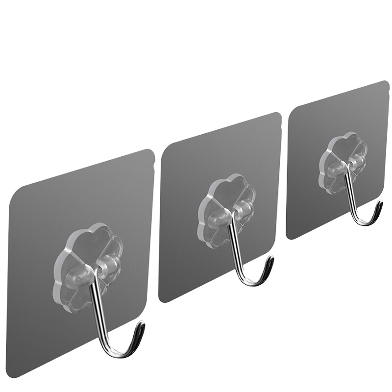 美之扣 挂钩强力粘胶贴墙壁壁挂承重吸盘厨房挂勾无痕粘贴门后免打孔粘钩 20个/装