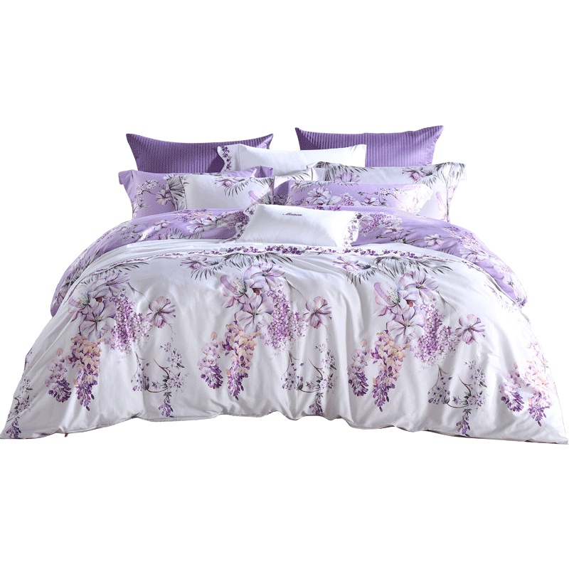 梦洁(MENDALE)长绒棉四件套60支全棉床上用品纯棉寻梦花香