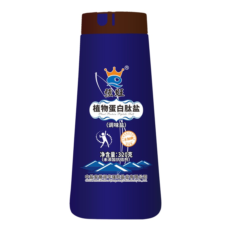 强旺 未加碘植物蛋白肽盐320g*2罐装 【不添加抗结剂】富含植物蛋白肽调味品无碘食用盐盐巴