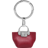 LONGCHAMP 珑骧 女士Le Foulonné系列红色金属配皮钥匙扣 6983 021 545