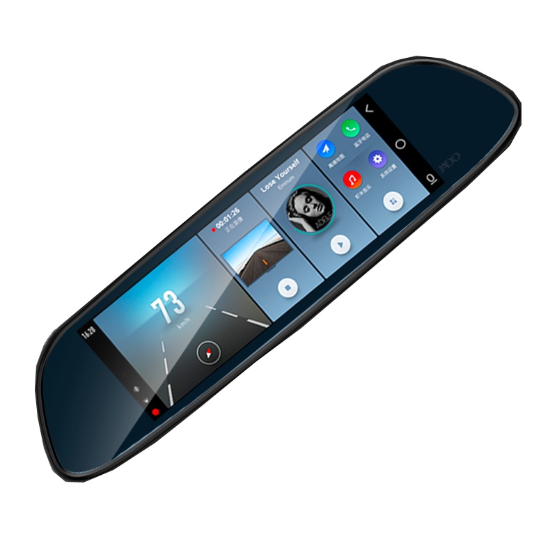 捷渡D500S智能后视镜行车记录仪双镜头导航1080P加强夜视蓝牙语音触摸双操作云镜 标配无卡