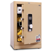 得力(deli)4068指纹密码双重保险箱 淡金 高72cm 电子防盗保险箱 3C认证办公家用防盗合同资料保险柜