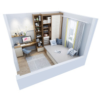 索菲亚 意大利百叶定制衣柜整体全屋现代简约风走入式卧室经济型 元/平方米