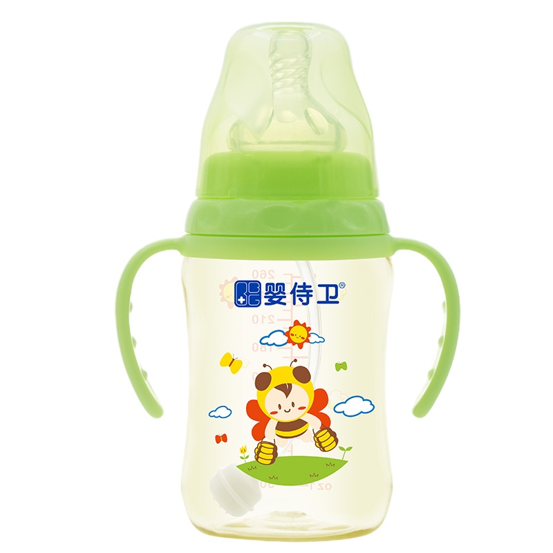婴侍卫 宽口径PPSU奶瓶 260毫升/9安士 绿色 F800C