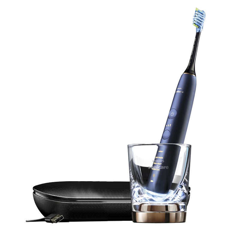 飞利浦(Philips)钻石亮白智能型牙刷 成人充电式声波震动式牙刷31000转/分智能蓝牙版 星空蓝HX9954/52