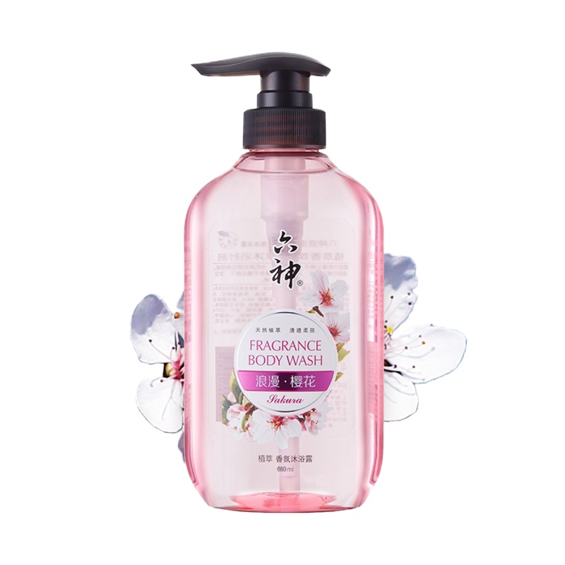 六神浪漫樱花香氛沐浴露 680ml(XF)