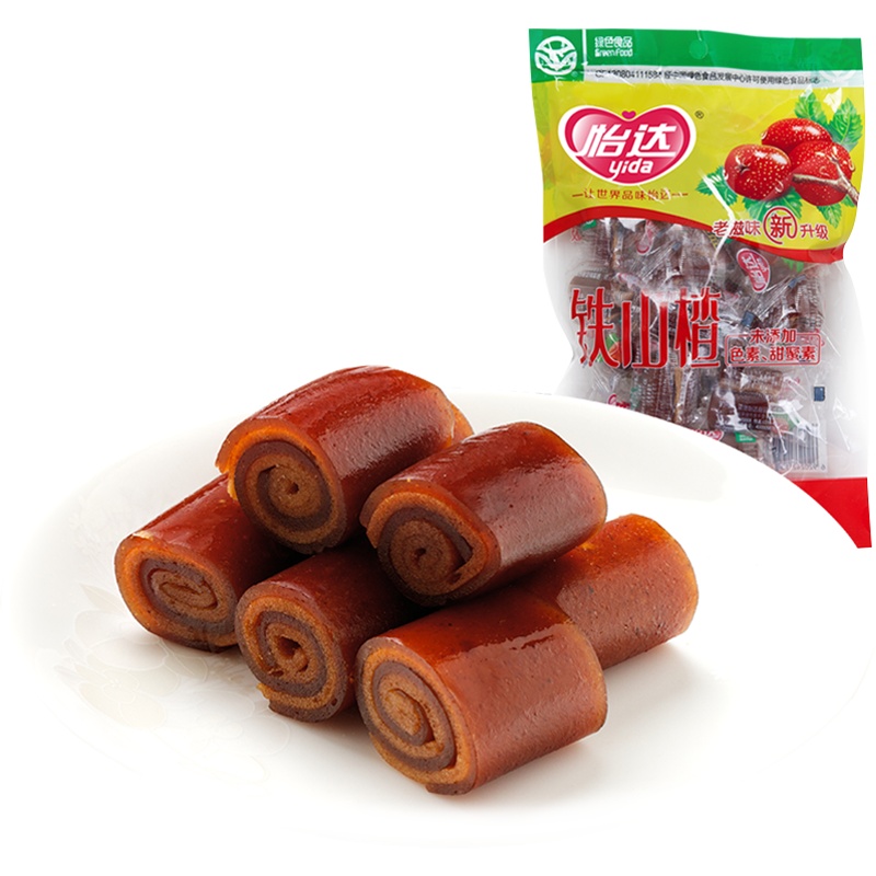 怡达双色铁山楂200g山楂卷 休闲零食散装蜜饯果脯