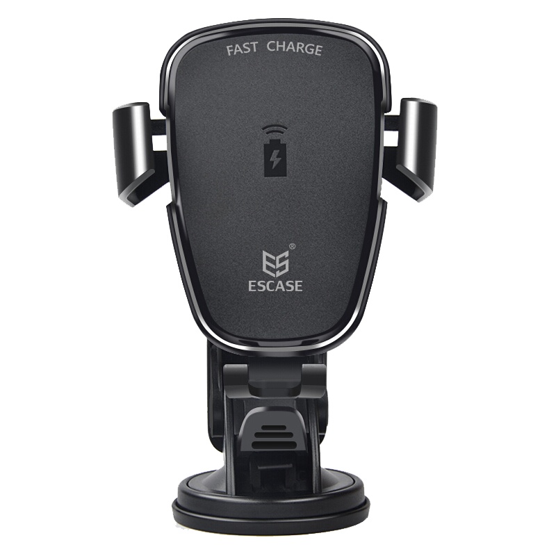 ESCASE 车载无线充电手机车载支架试用于苹果iPhone11 Pro华为小米三星CHWB-F07黑色