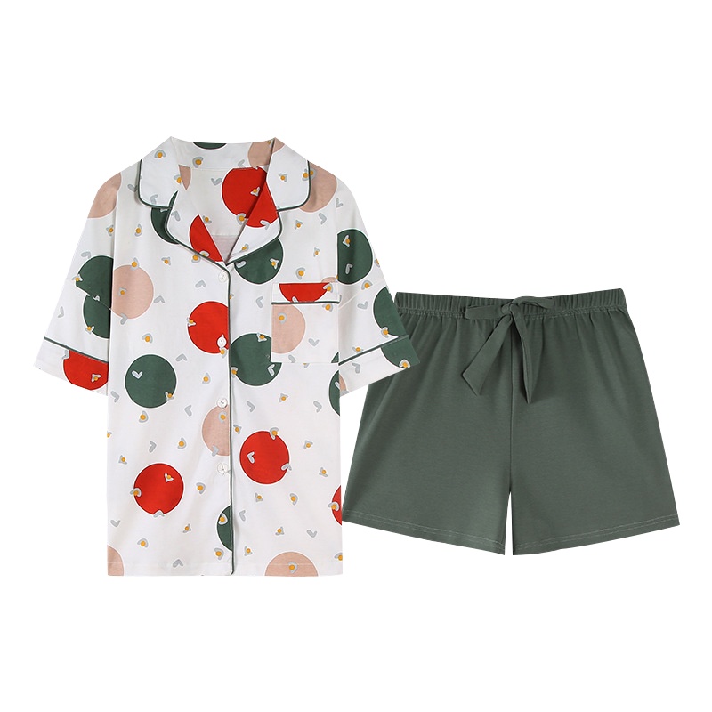 俞兆林睡衣女夏纯棉夏季薄款夏天全棉短袖短裤女士家居服两件套装