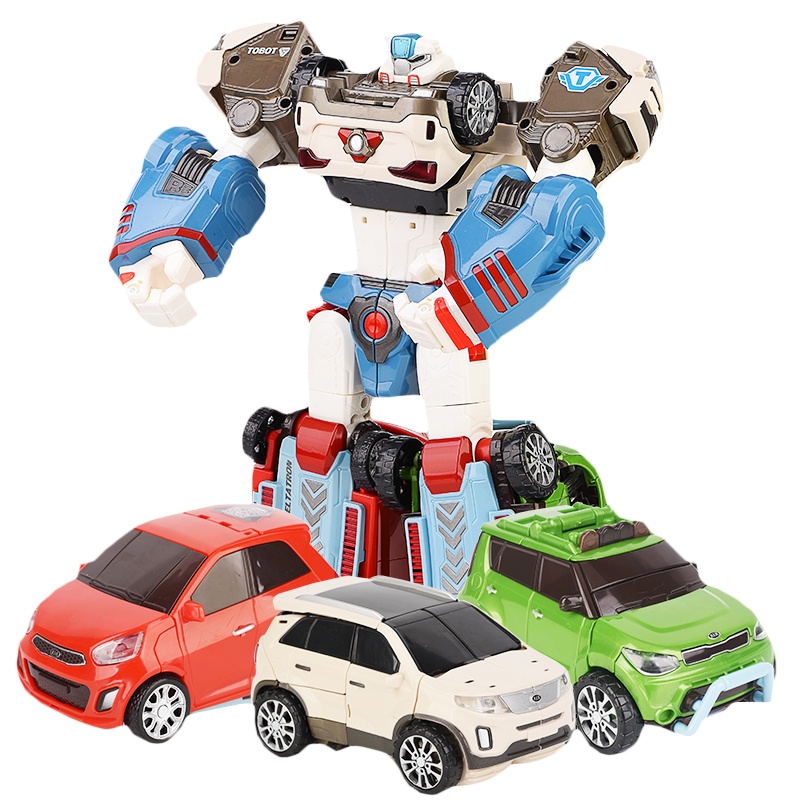 托宝兄弟(TOBOT)男孩女孩玩具金刚手动合体变形车机器人汽车德塔特坦三合体-301040