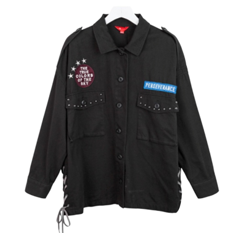 【专柜同款】拉夏贝尔韩版宽松春新款字母肩章系带oversize风衣中长款外套70009613