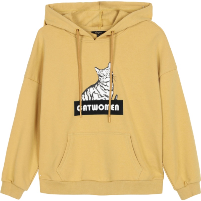 百搭宽松卫衣2019秋冬新款韩版连帽休闲时尚上衣女潮洋气动物外套