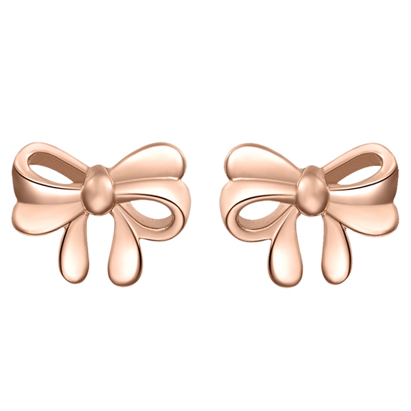 金一 18K玫瑰金新款蝶羽女士K金耳钉送女友 (定价)CEF001