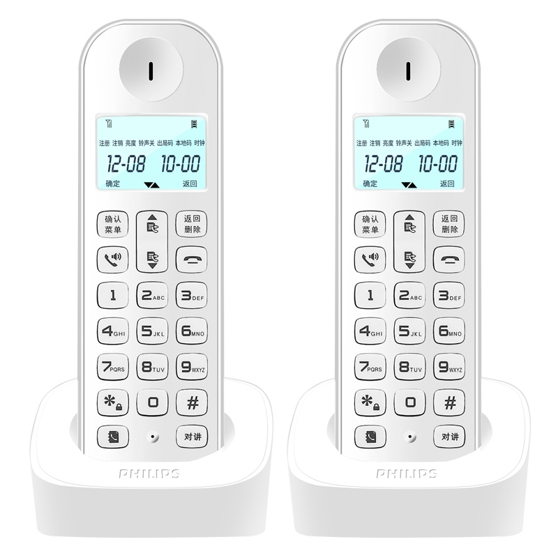 飞利浦（PHILIPS）无绳电话机座机 无线座机子母机 办公家用 DCTG160duo(白色)
