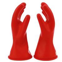 双安 2.5KV绝缘天然橡胶手套 低压500V带电作业用 电工电力维修防触电 安全舒适00级红色定做 8#