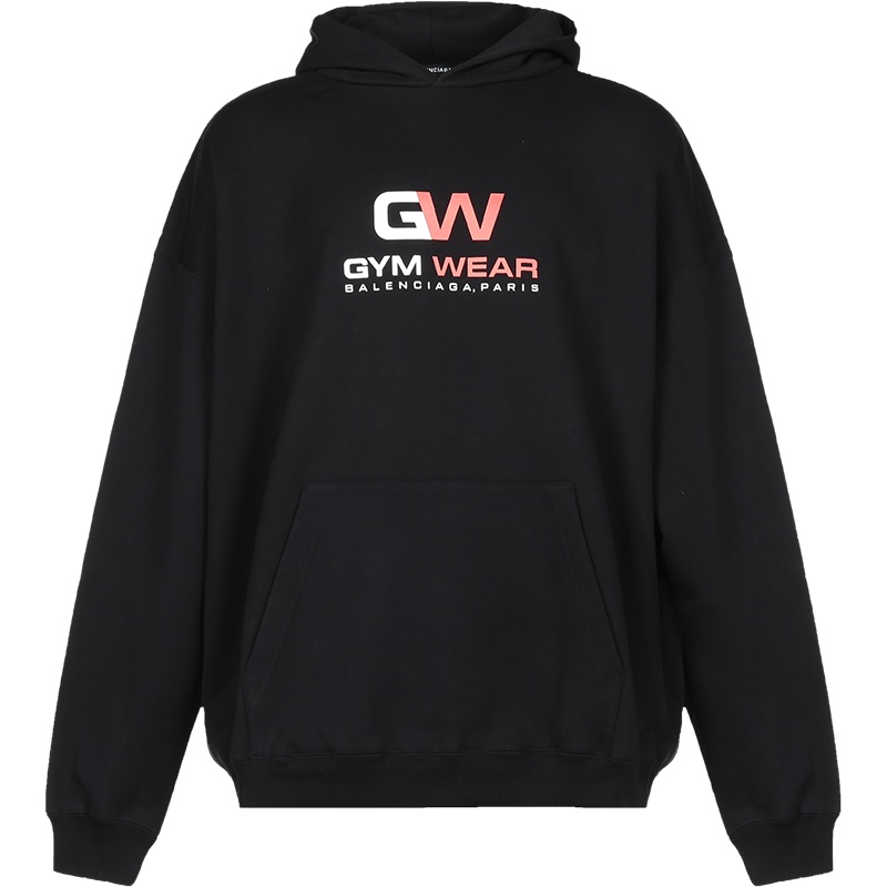 巴黎世家BALENCIAGA男士棉质宽松版连帽卫衣运动衫620973TI