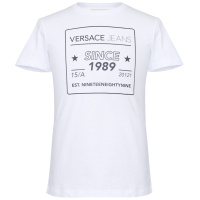 VERSACE JEANS男士白色短袖棉质T恤衫B3GTB76E 36610 003