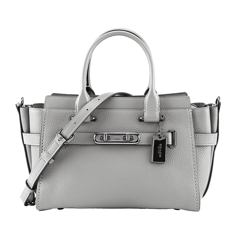 COACH 蔻驰 奢侈品 女士豆沙粉皮革手提单肩斜挎包