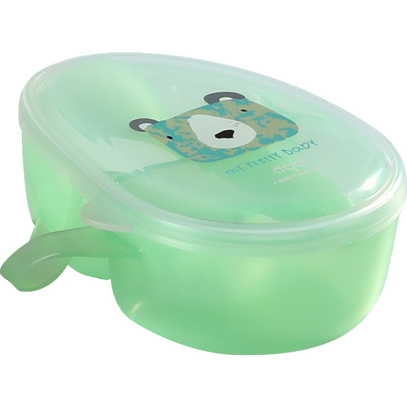 babycare 儿童餐具套装 婴儿碗勺套装宝宝吃饭辅食碗防摔保温碗 珀绿 2360
