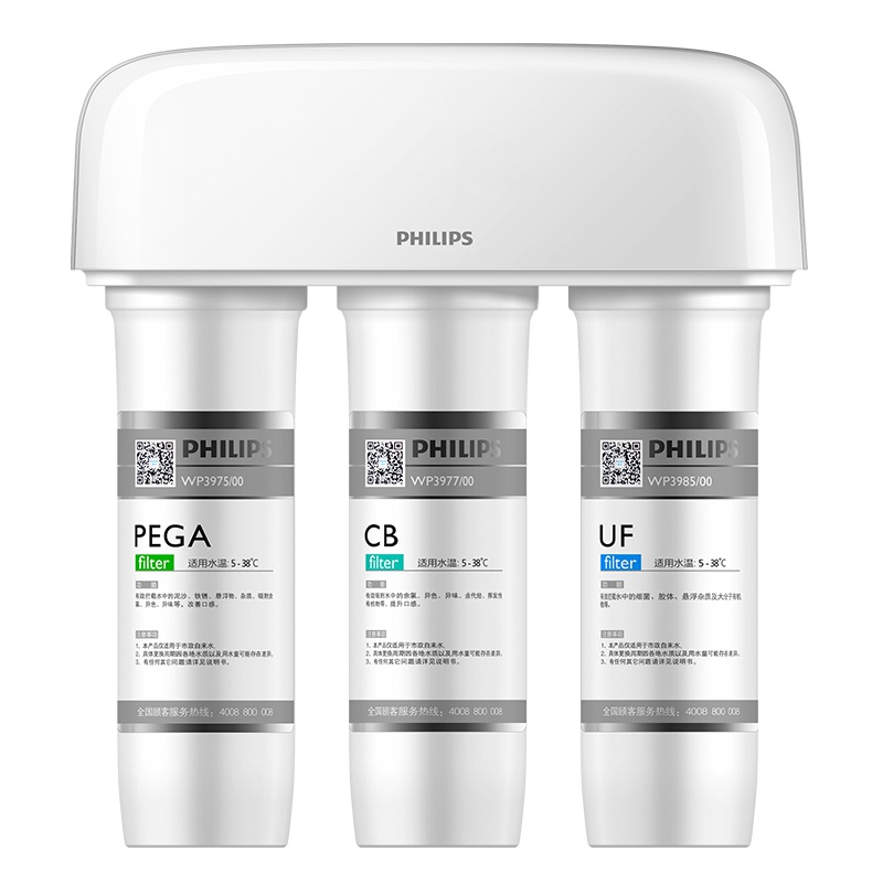 飞利浦 Philips 超滤净水器 厨下式 净水流量2L/min 直饮机 WP4160/00